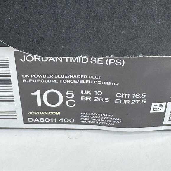 Nike Air Jordan 1 Mid SE PS 10.5C Sprite Powder Racer Blue Green DA8011-400 - Picture 8 of 8